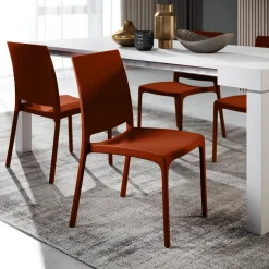 Garnero Arredamenti Sedie Polipropilene-Sedia polipropilene impilabile mattone Tape Gihome® Rosso