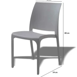 Garnero Arredamenti Sedie Polipropilene-Sedia polipropilene impilabile grigio Tape Gihome® Tortora