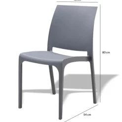 Garnero Arredamenti Sedie Polipropilene-Sedia polipropilene impilabile Tape grigia Gihome® Grigio