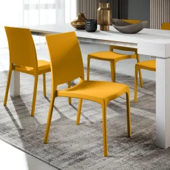 Garnero Arredamenti Sedie Polipropilene-Sedia polipropilene impilabile giallo Tape Gihome® Senape