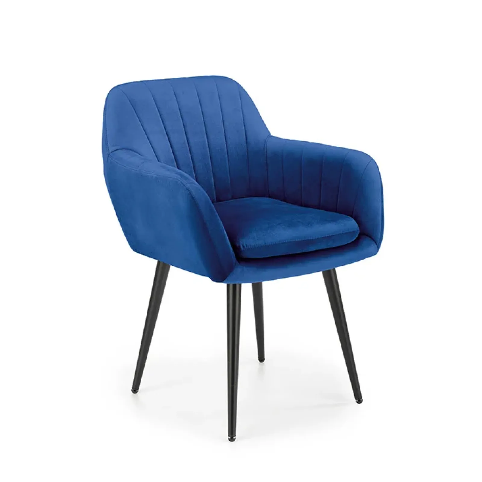 Garnero Arredamenti Poltrone Design|Poltrone Relax-Sedia sala da pranzo con braccioli in tessuto velluto blu Slash Blu - Blu