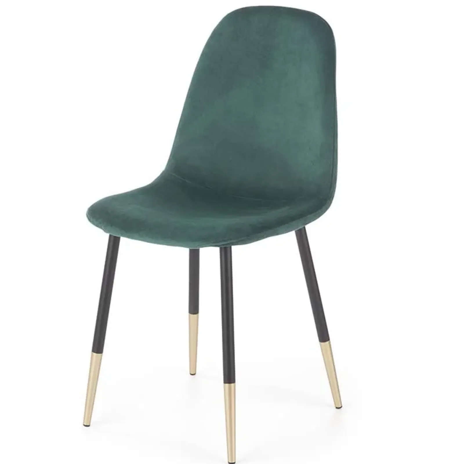 Garnero Arredamenti Sedie In Tessuto-Sedia sala da pranzo imbottita in velluto acciaio oro nero Nubia Verde