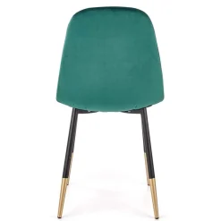 Garnero Arredamenti Sedie In Tessuto-Sedia sala da pranzo imbottita in velluto acciaio oro nero Nubia Verde