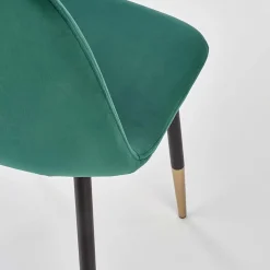 Garnero Arredamenti Sedie In Tessuto-Sedia sala da pranzo imbottita in velluto acciaio oro nero Nubia Verde