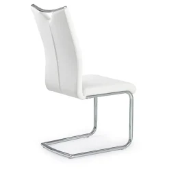 Garnero Arredamenti Sedie Imbottite Ecopelle-Sedia soggiorno in ecopelle con gambe in metallo Soraya Bianco