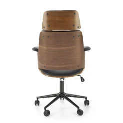 Garnero Arredamenti Sedie Da Ufficio|Sedie Scrivania Ufficio-Sedia ufficio con braccioli regolabile in ecopelle noce nero Chillon