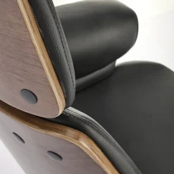 Garnero Arredamenti Sedie Da Ufficio|Sedie Scrivania Ufficio-Sedia ufficio con braccioli regolabile in ecopelle noce nero Chillon