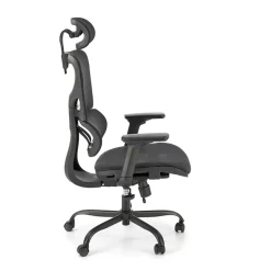 Garnero Arredamenti Sedie Da Ufficio|Sedie Scrivania Ufficio-Sedia ufficio con ruote regolabile in tessuto nero Ferarra