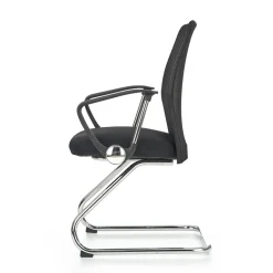 Garnero Arredamenti Sedie Da Ufficio|Sedie Scrivania Ufficio-Sedia ufficio moderna con braccioli in tessuto nera Juno