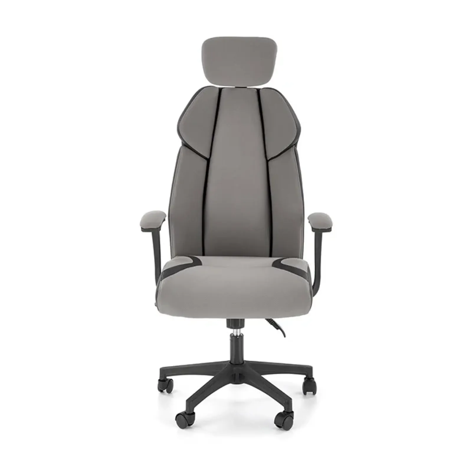 Garnero Arredamenti Sedie Da Ufficio|Sedie Scrivania Ufficio-Sedia ufficio regolabile in tessuto ed ecopelle grigio nero Verissima