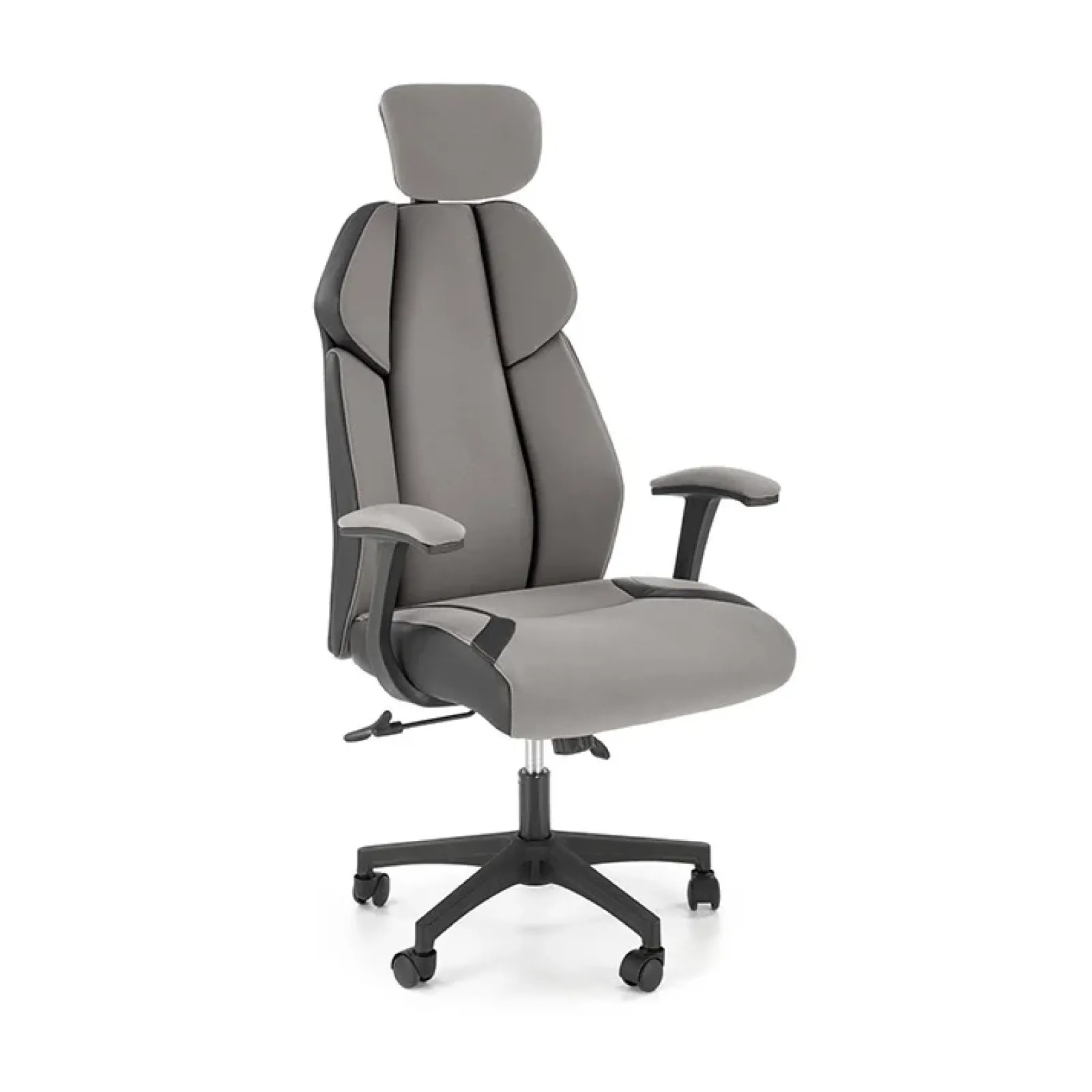 Garnero Arredamenti Sedie Da Ufficio|Sedie Scrivania Ufficio-Sedia ufficio regolabile in tessuto ed ecopelle grigio nero Verissima