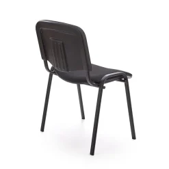 Garnero Arredamenti Sedie Sala Attesa|Sedie In Tessuto-Sedia ufficio sala attesa moderna in acciaio tessuto nera Laos Nero