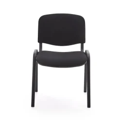 Garnero Arredamenti Sedie Sala Attesa|Sedie In Tessuto-Sedia ufficio sala attesa moderna in acciaio tessuto nera Laos Nero