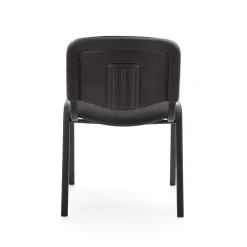 Garnero Arredamenti Sedie Sala Attesa|Sedie In Tessuto-Sedia ufficio sala attesa moderna in acciaio tessuto nera Laos Nero