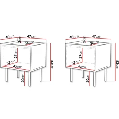 Garnero Arredamenti Comodini|Comò-Set 2 comodini 47x52h cm 1 anta con frontali decorati Daniele Beige