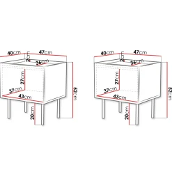 Garnero Arredamenti Comodini|Comò-Set 2 comodini 47x52h cm 1 anta con frontali decorati nero Daniele Nero Opaco