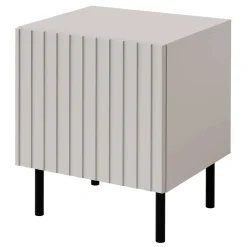 Garnero Arredamenti Comodini|Comò-Set 2 comodini 45x54h cm 1 anta con frontali cannettati beige Ziggy