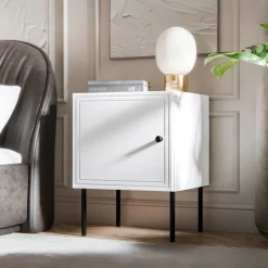 Garnero Arredamenti Comodini|Comò-Set 2 comodini 45x59h cm 1 anta Stark Bianco Opaco