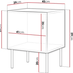Garnero Arredamenti Comodini|Comò-Set 2 comodini 45x59h cm 1 anta Stark Bianco Opaco