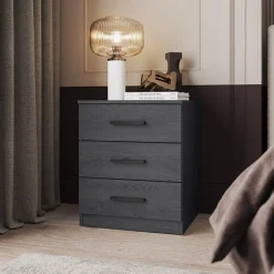 Garnero Arredamenti Comodini Cameretta|Comò-Set 2 comodini 46x56h cm 3 cassetti moderni Cortina Gihome® Ossido