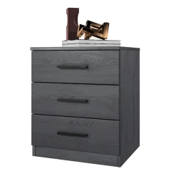 Garnero Arredamenti Comodini Cameretta|Comò-Set 2 comodini 46x56h cm 3 cassetti moderni Cortina Gihome® Ossido