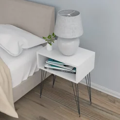 Garnero Arredamenti Comodini Cameretta|Comò-Set 2 comodini  45x59h cm moderni design industrial bianco Jamar Bianco Opaco