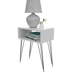 Garnero Arredamenti Comodini Cameretta|Comò-Set 2 comodini  45x59h cm moderni design industrial bianco Jamar Bianco Opaco