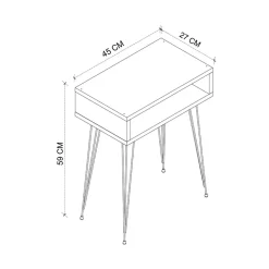 Garnero Arredamenti Comodini Cameretta|Comò-Set 2 comodini  45x59h cm moderni design industrial bianco Jamar Bianco Opaco