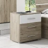 Garnero Arredamenti Comodini Cameretta|Comò-Set 2 comodini 47x56h cm moderni rovere natura bianco Copenhagen