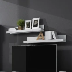 Garnero Arredamenti Mensole E Pensili-Set 2 mensole 90x15h cm da parete Frisk Bianco Lucido