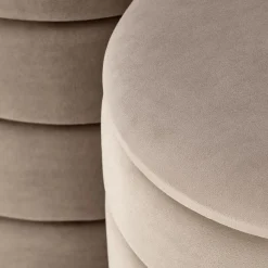 Garnero Arredamenti Pouf-Set 2 pouf contenitori in velluto Xavier Beige