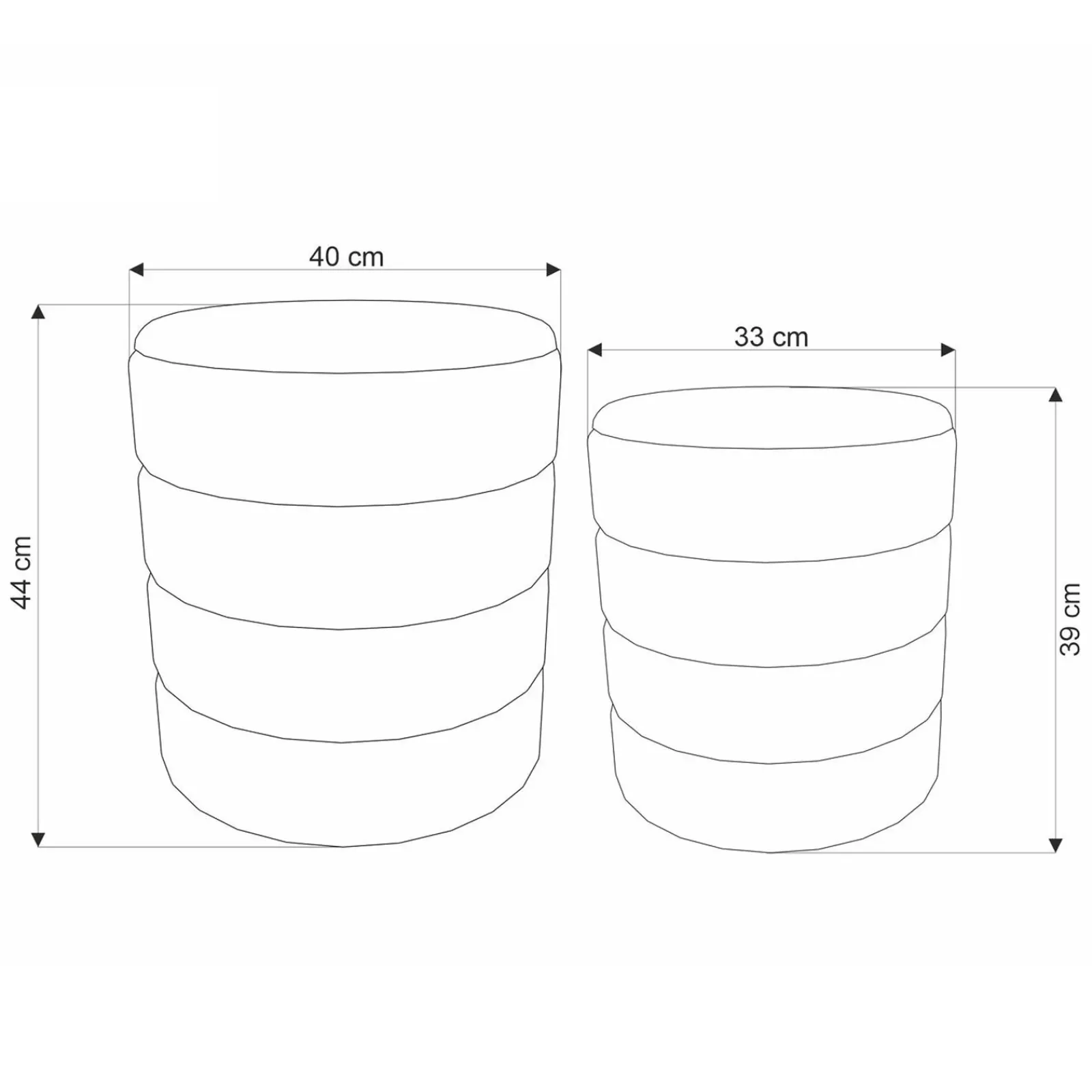 Garnero Arredamenti Pouf-Set 2 pouf contenitori in velluto scuro Xavier Verde