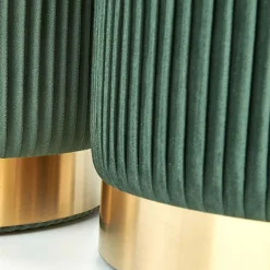 Garnero Arredamenti Pouf-Set 2 pouf design da salotto contenitore in velluto verde Cubal Verde - Oro