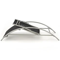 Garnero Arredamenti Salotto Da Giardino-Set 2 sdraio da giardino con tavolino relax nero grigio Marea