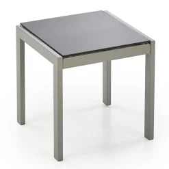 Garnero Arredamenti Salotto Da Giardino-Set 2 sdraio da giardino con tavolino relax nero grigio Marea