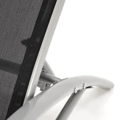 Garnero Arredamenti Salotto Da Giardino-Set 2 sdraio da giardino con tavolino relax nero grigio Marea