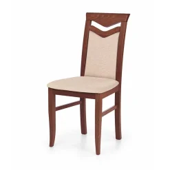 Garnero Arredamenti Sedie In Tessuto|Sedie In Legno-Set 2 sedie da pranzo classiche imbottite in legno ciliegio beige Lavanda