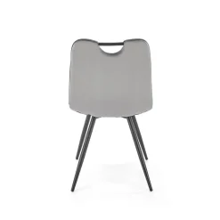 Garnero Arredamenti Sedie In Tessuto-Set 4 sedie da pranzo imbottite in velluto grigia Samira Grigio