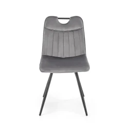 Garnero Arredamenti Sedie In Tessuto-Set 4 sedie da pranzo imbottite in velluto grigia Samira Grigio