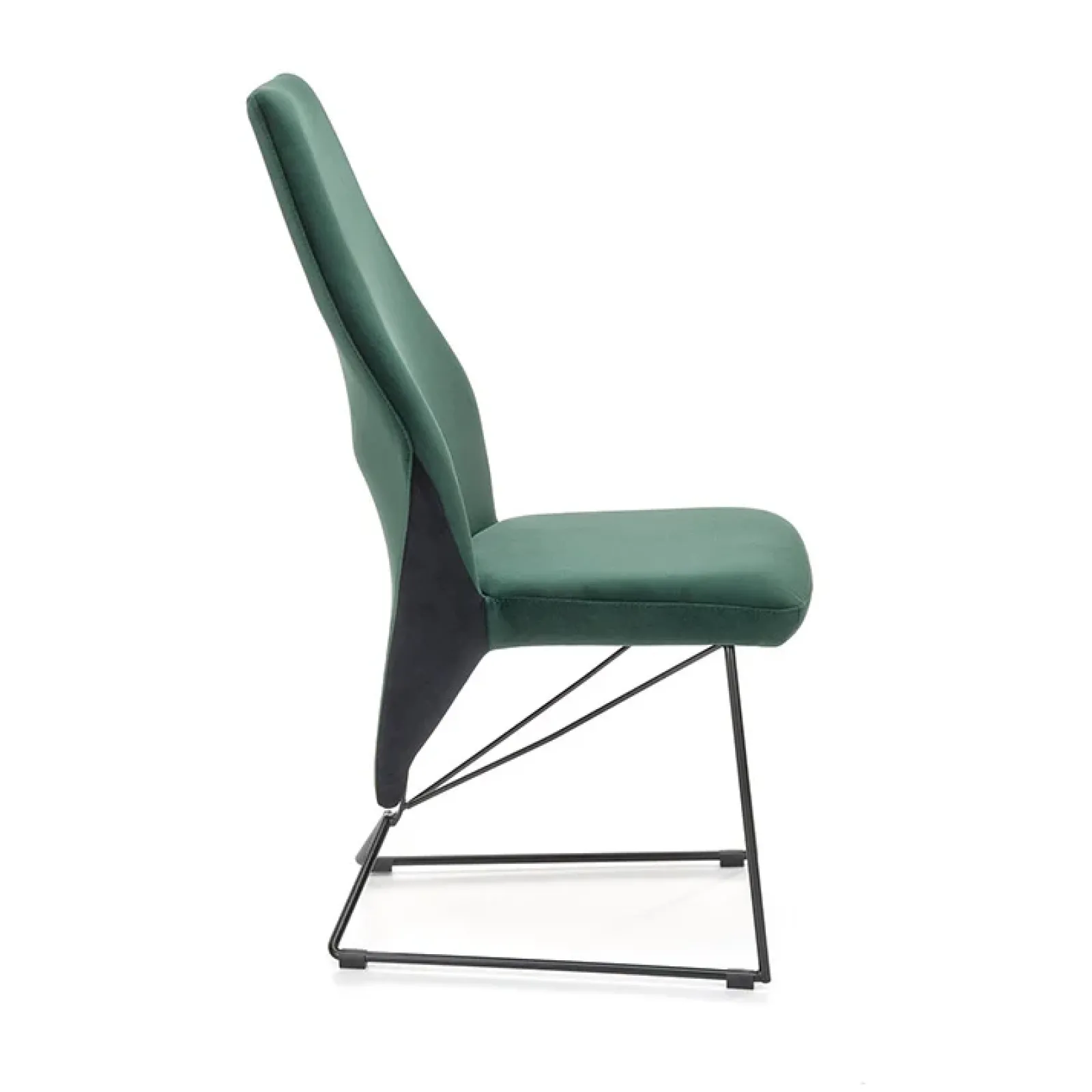 Garnero Arredamenti Sedie In Tessuto-Set 2 sedie da pranzo imbottite in velluto scuro nero Malabo Verde