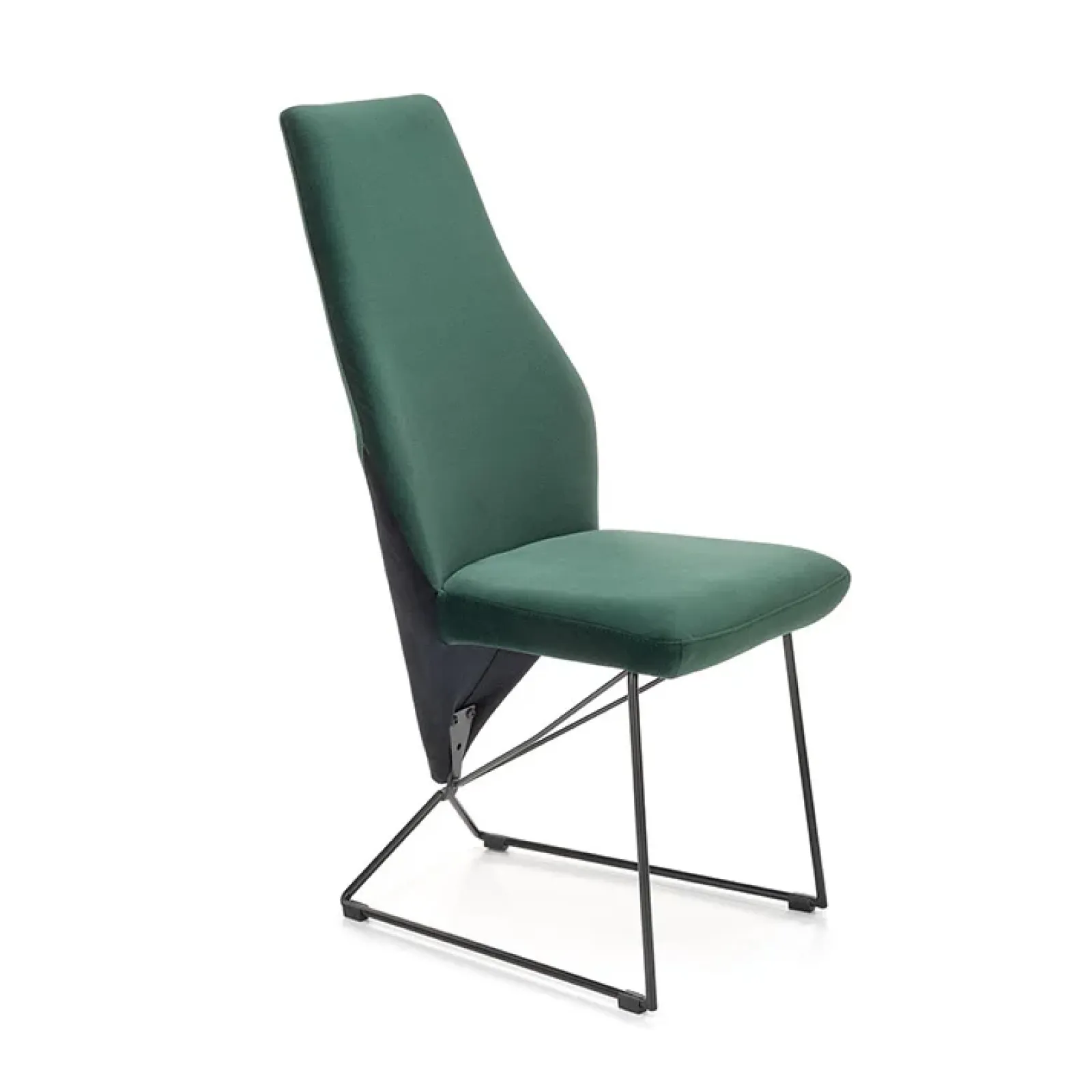 Garnero Arredamenti Sedie In Tessuto-Set 2 sedie da pranzo imbottite in velluto scuro nero Malabo Verde