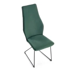 Garnero Arredamenti Sedie In Tessuto-Set 2 sedie da pranzo imbottite in velluto scuro nero Malabo Verde