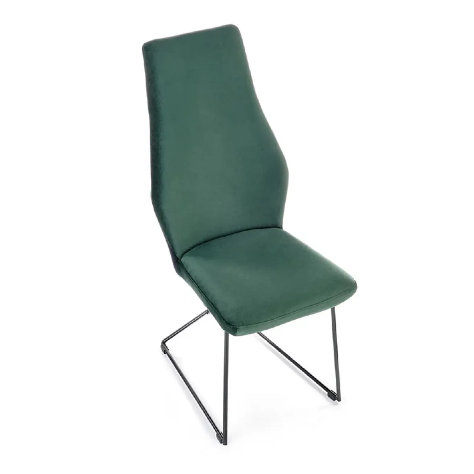 Garnero Arredamenti Sedie In Tessuto-Set 2 sedie da pranzo imbottite in velluto scuro nero Malabo Verde