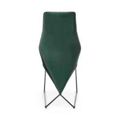 Garnero Arredamenti Sedie In Tessuto-Set 2 sedie da pranzo imbottite in velluto scuro nero Malabo Verde