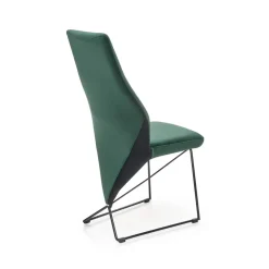 Garnero Arredamenti Sedie In Tessuto-Set 2 sedie da pranzo imbottite in velluto scuro nero Malabo Verde