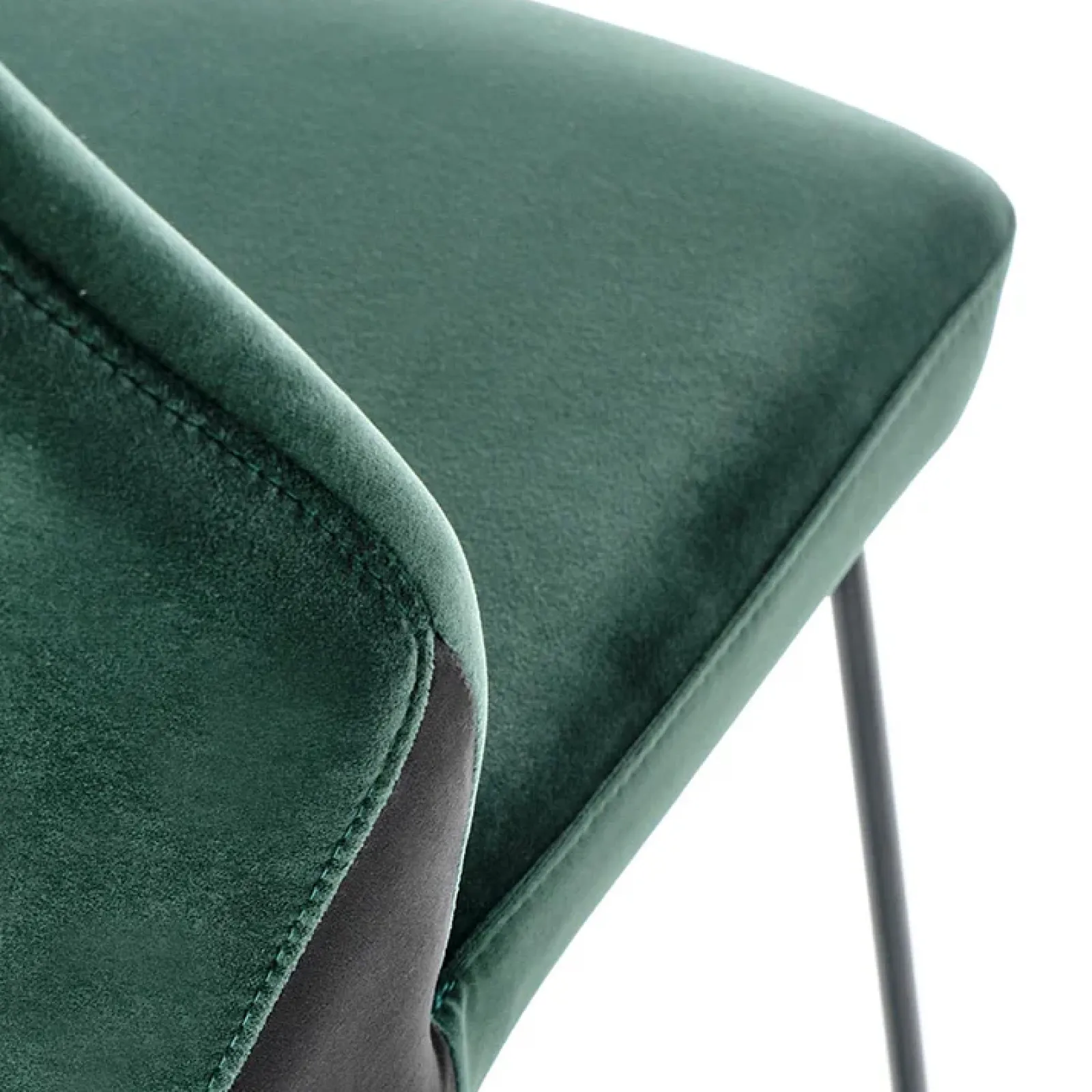 Garnero Arredamenti Sedie In Tessuto-Set 2 sedie da pranzo imbottite in velluto scuro nero Malabo Verde