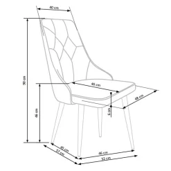Garnero Arredamenti Sedie In Tessuto-Set 2 sedie da pranzo imbottite in velluto grigio Deanna