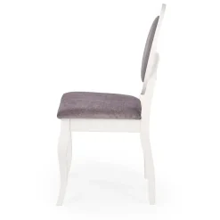 Garnero Arredamenti Sedie In Tessuto-Set 2 sedie da pranzo imbottite in tessuto grigio bianco Adna