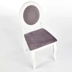 Garnero Arredamenti Sedie In Tessuto-Set 2 sedie da pranzo imbottite in tessuto grigio bianco Adna