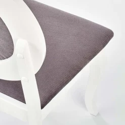 Garnero Arredamenti Sedie In Tessuto-Set 2 sedie da pranzo imbottite in tessuto grigio bianco Adna